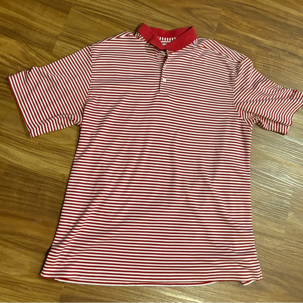 Walter Hagen Red and White Striped Polo